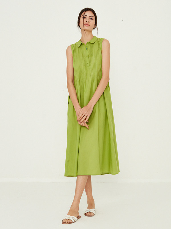 COS Asymmetric Layered Dress in Green