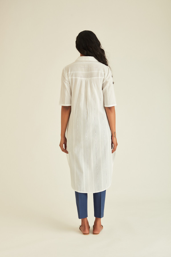 Buy White Shirt Kurta | Ladies Kurta Online : Ancestry