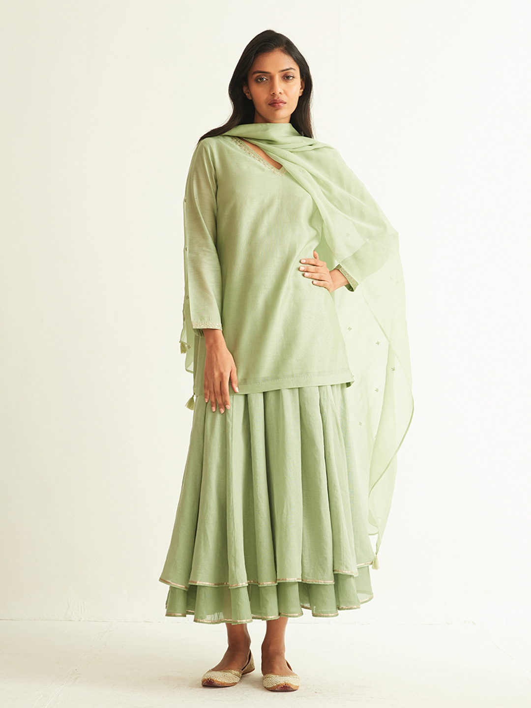 Organza Tassel Dupatta