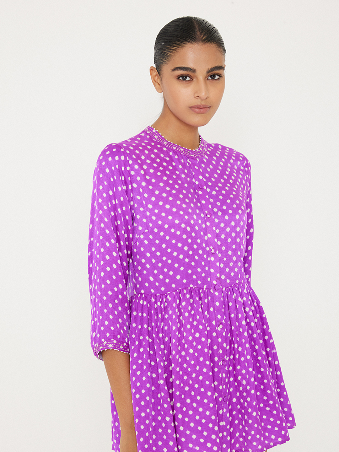 Shop Purple Gazi Bandhani Top latest tops by Ancestry