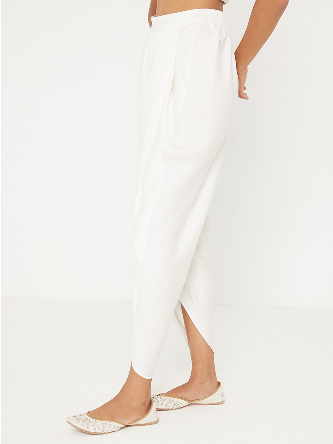 Off White Dhoti Trouser