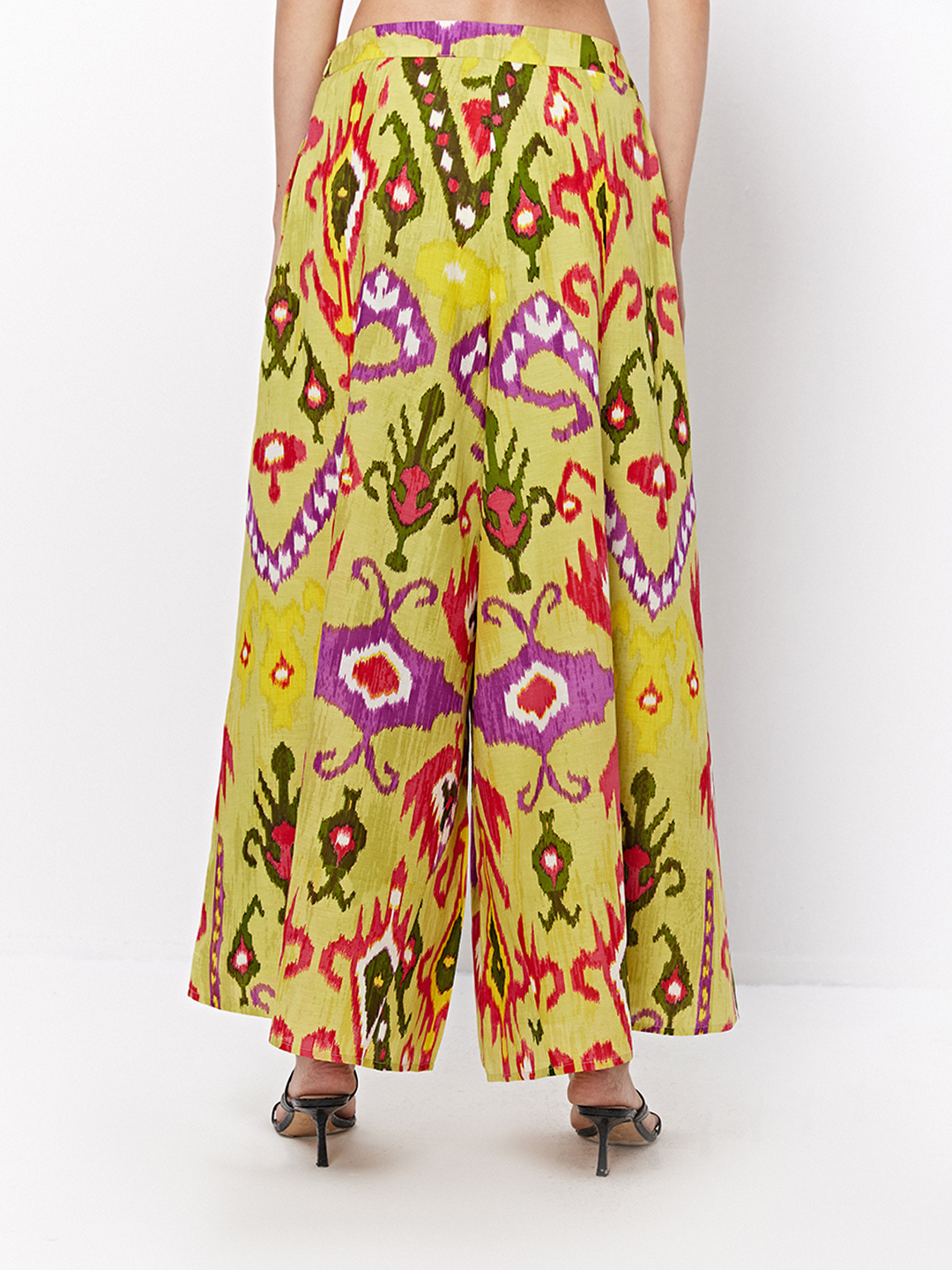 Ikat Printed Flared Trousers