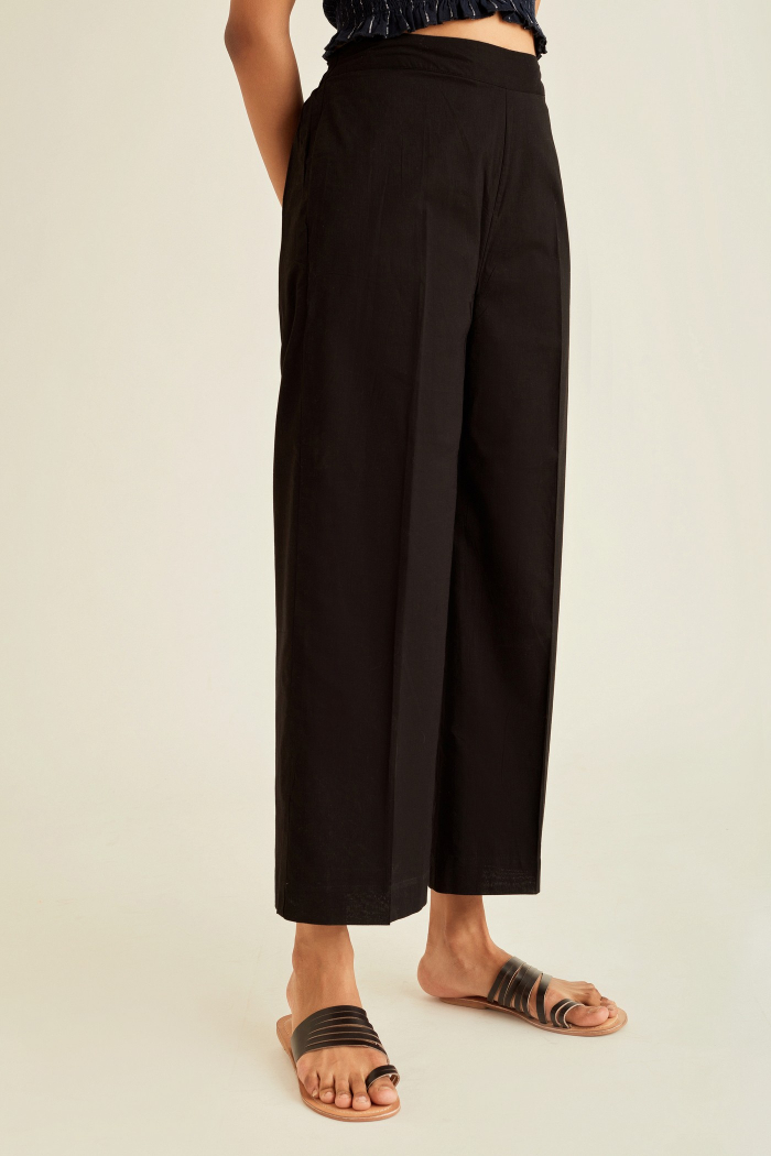 Black Work Straight Trousers